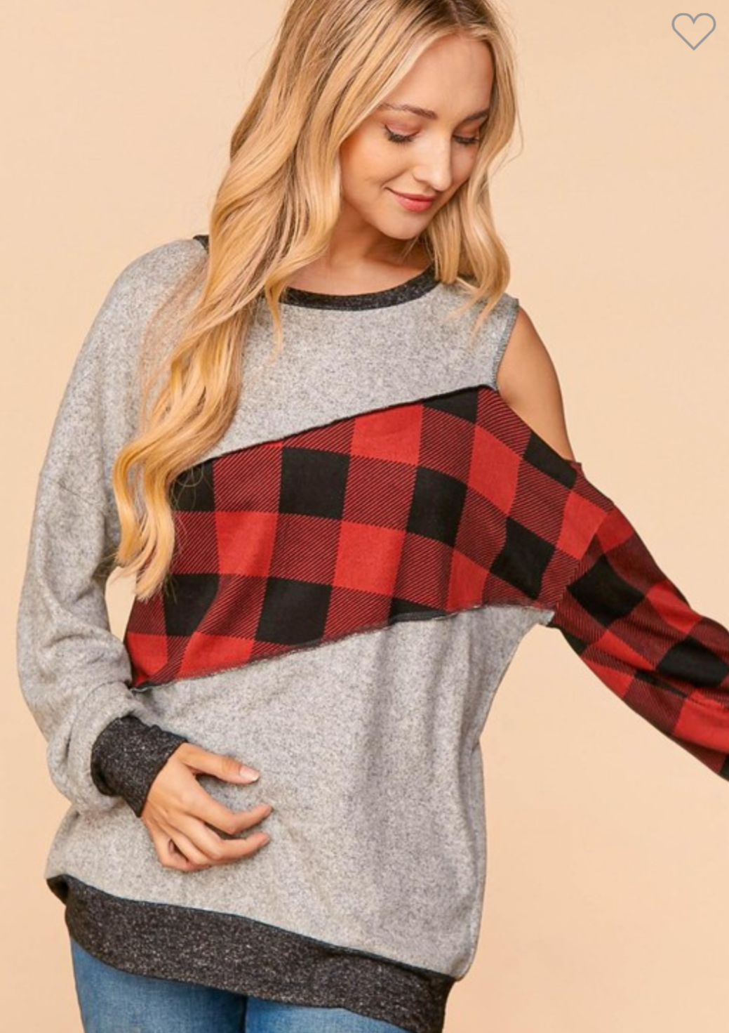 Cold Shoulder & Plaid