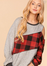 Load image into Gallery viewer, Cold Shoulder &amp; Plaid
