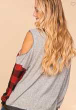 Load image into Gallery viewer, Cold Shoulder &amp; Plaid
