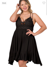 Load image into Gallery viewer, Crochet Lace Bodice Dress (2 color options)
