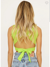 Load image into Gallery viewer, Neon Open Back Crop Top
