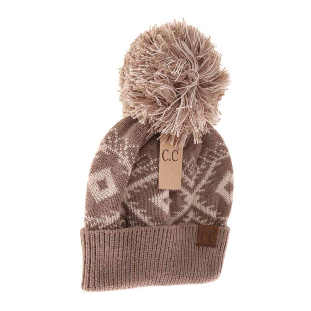 Print Pom Beanie